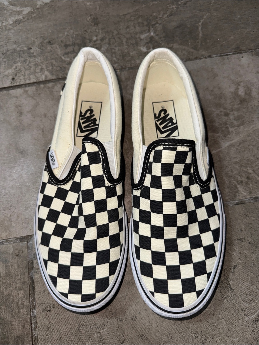Vans Checkerboard Slip-On Sneakers - Black & White